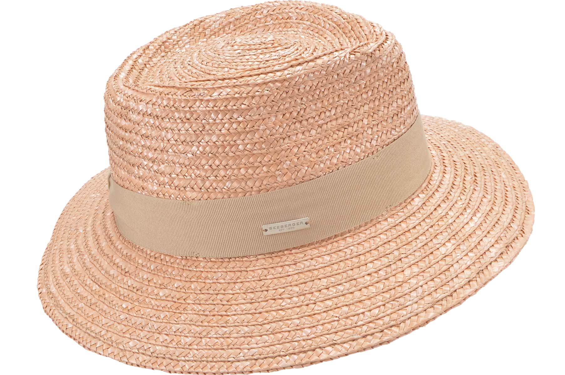 Straw hat wheat braid fedora