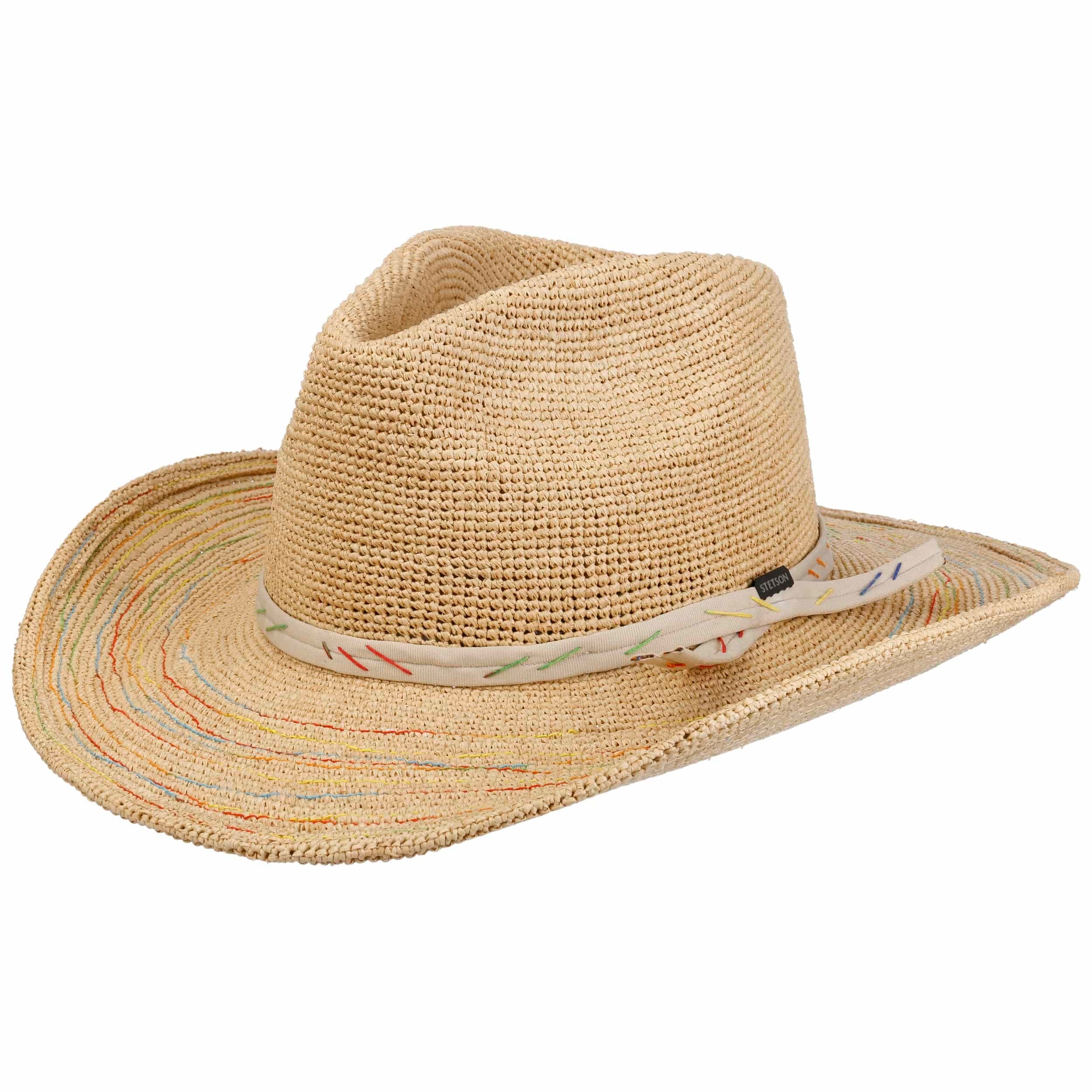 Western Raffia Crochet Stetson Festival