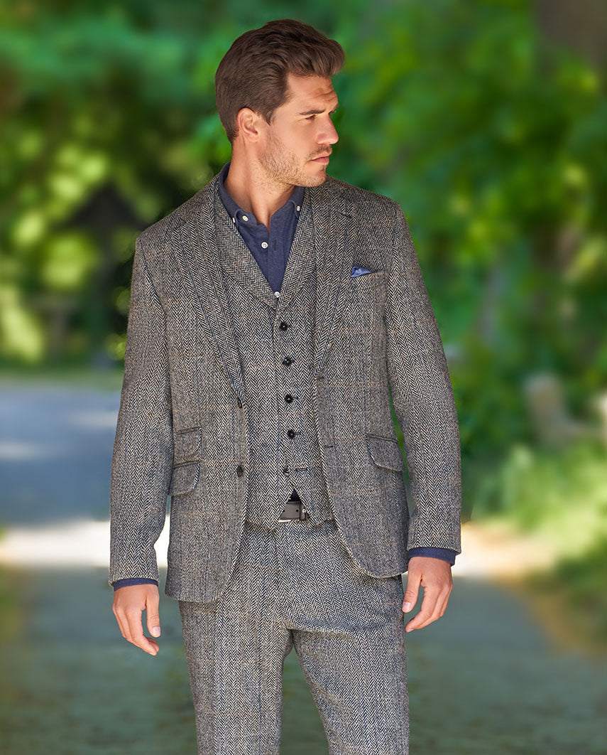London - grey herringbone