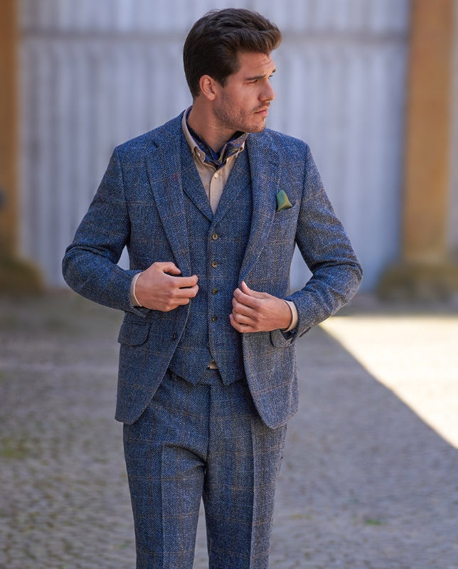 London - grey-blue herringbone