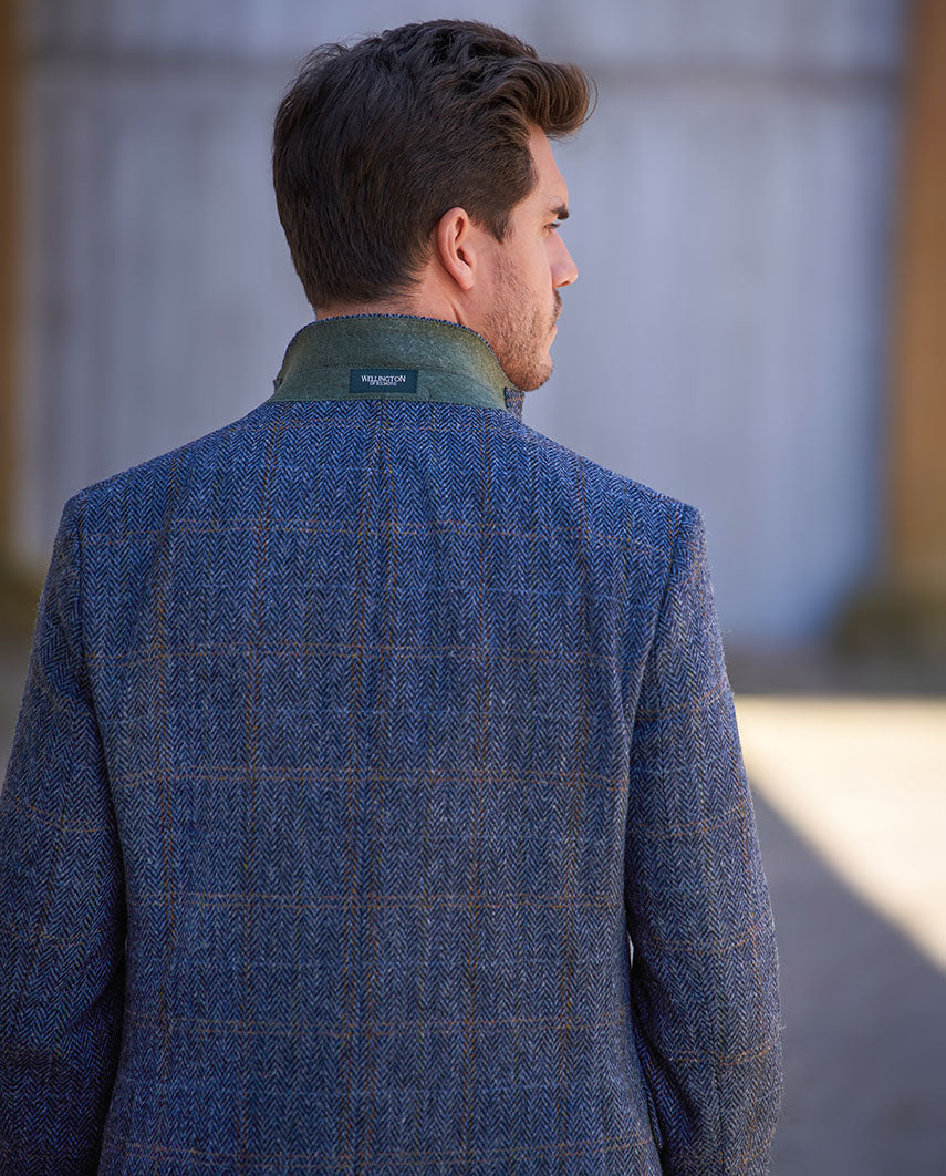 London - grey-blue herringbone