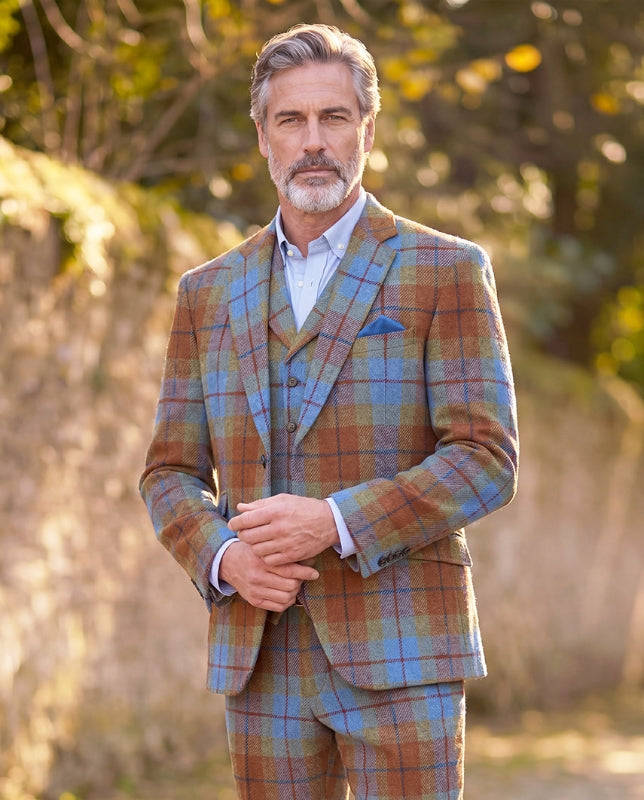 London – Gold Tartan Harris Tweed-kavaj