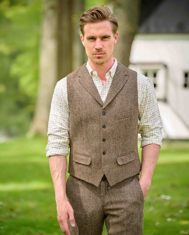 Wales – Country Herringbone Harris Tweed Väst