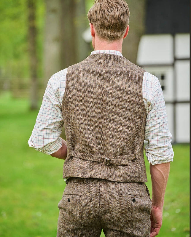 Wales – Country Herringbone Harris Tweed Väst