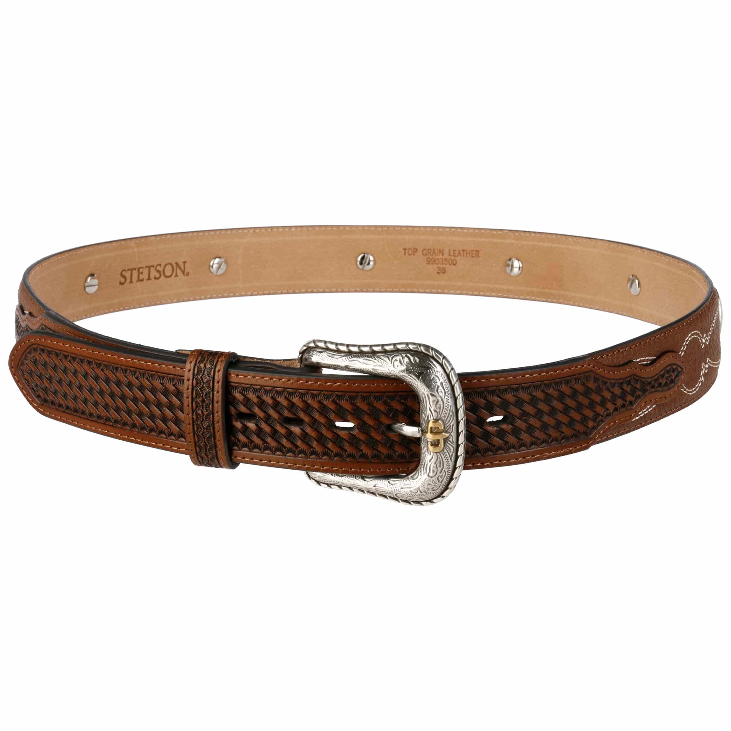 Pebble Leather Basket Weave Leather Belt