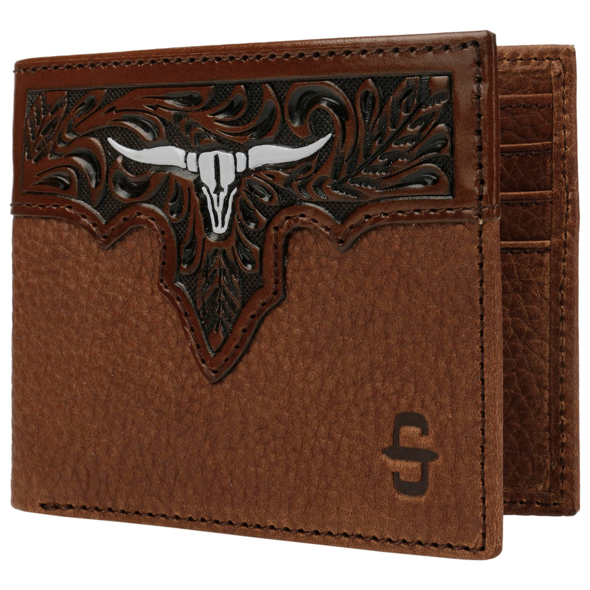 Steer Head Leather Bi-fold Wallet